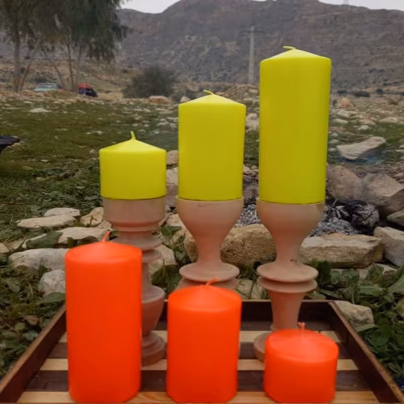شمع استوانه ای قطر 6  زرد فسفری