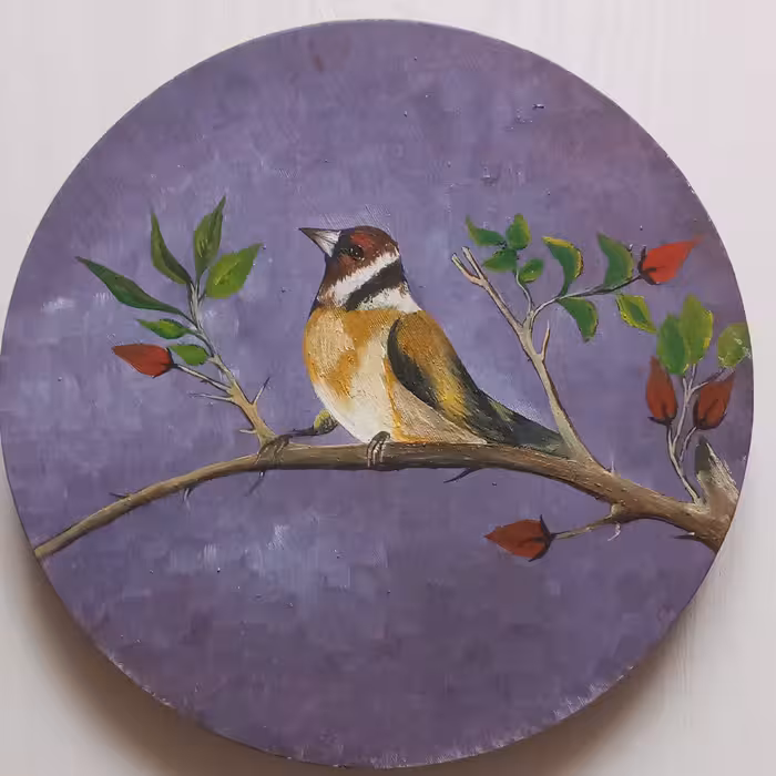 تابلو نقاشی رنگ رو غن روی بوم گرد 20 سانتی سبک رئالیسم واقع گرایی 