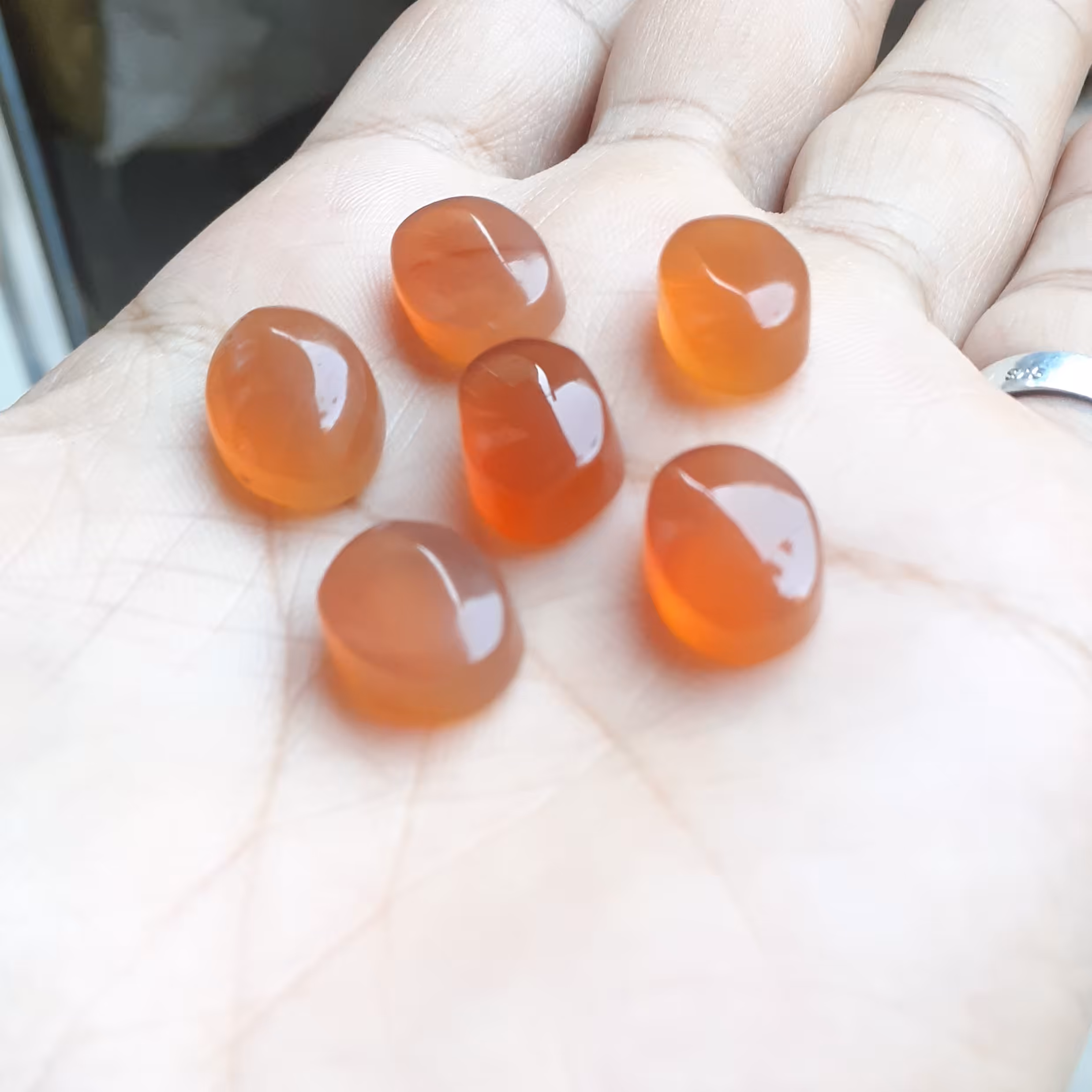 عقیق یمنی بصورت پک 6عدد نگین شماره 12