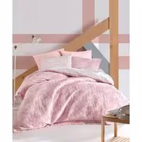 ست روتختی پنبه دوزی کاتن باکس مدل Minimal Best Pembe دو نفره 4 تکه