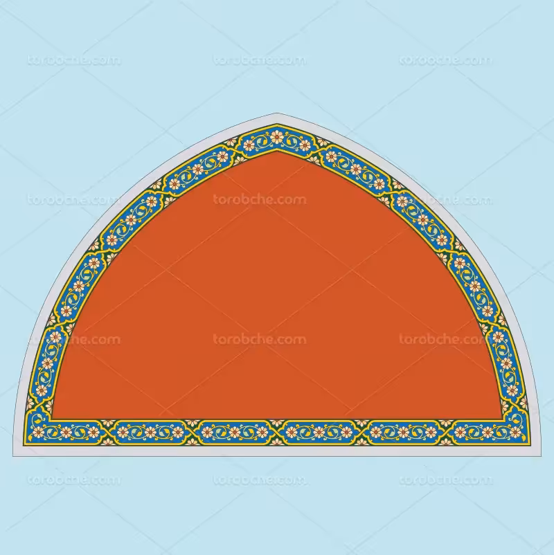 وکتور محراب تذهیب زرد و آبی | گرافیک با طعم تربچه