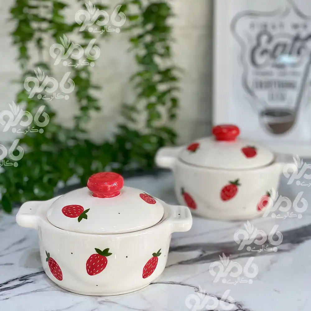قابلمه سرامیکی میوه ای توت فرنگی