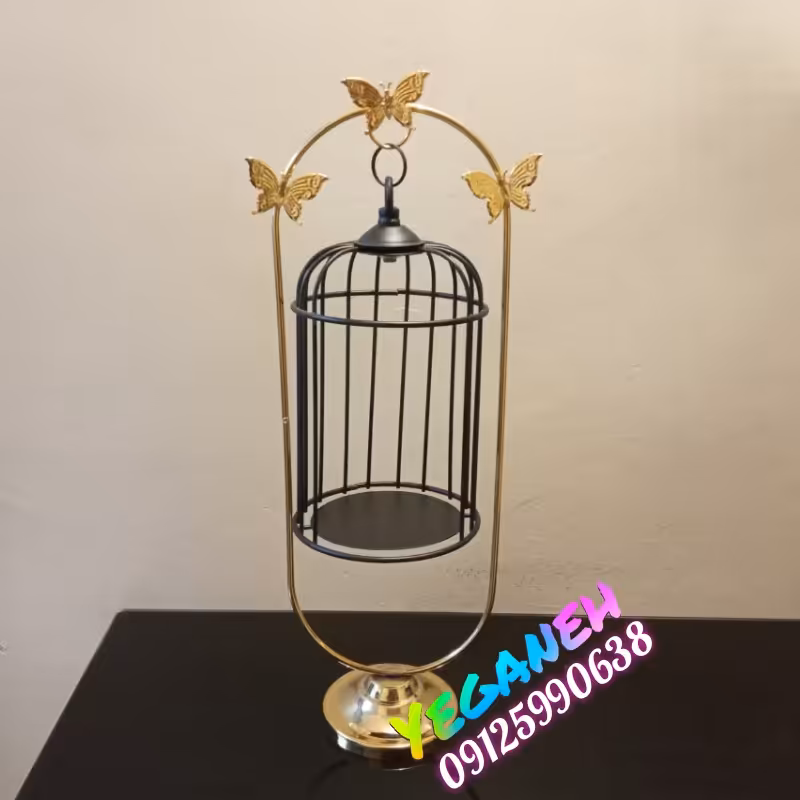 جا شمعی قفس  مدل پروانه طرح بیضی