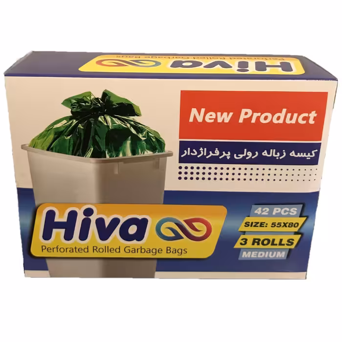 کیسه زباله هیوا سایز  55 در 80 بسته 42 عددی