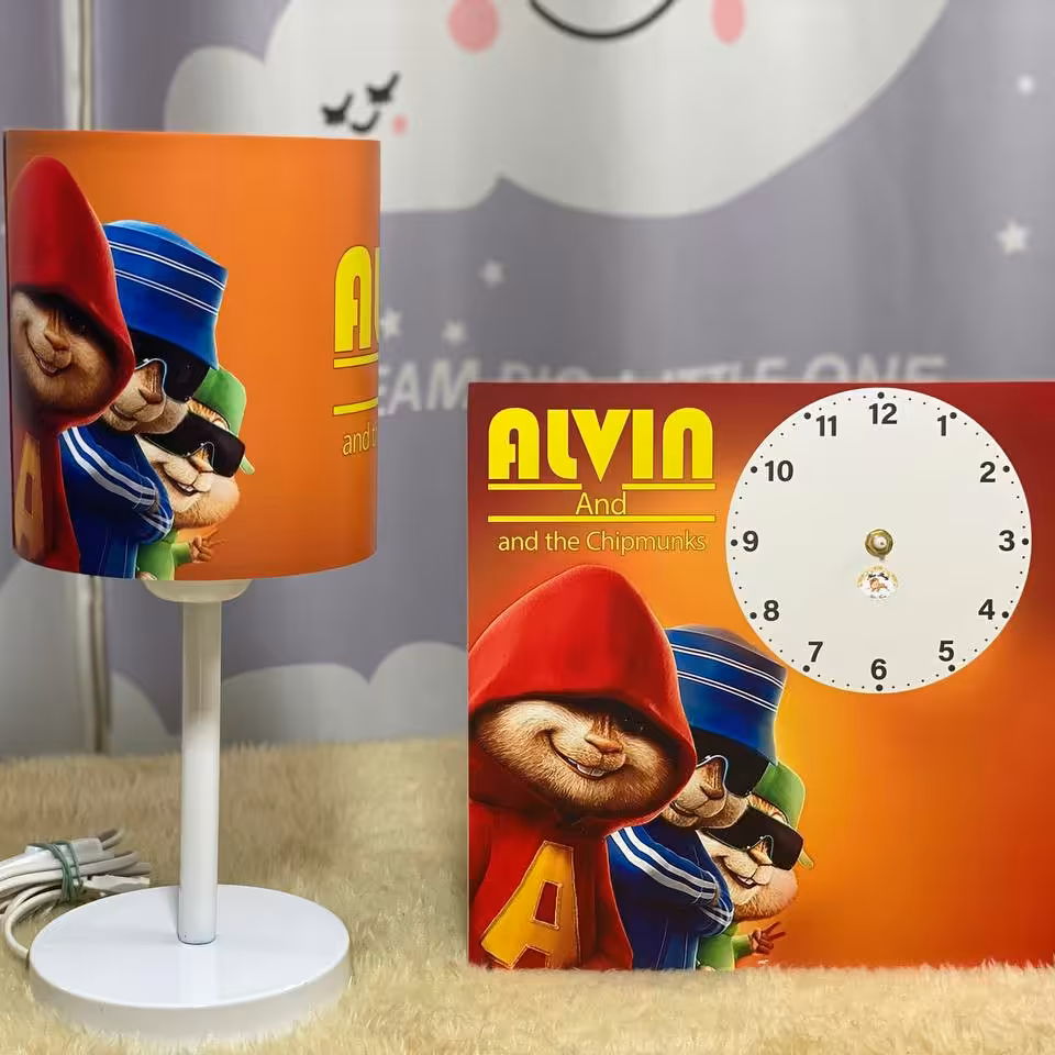 لوستر کودک بهمراه آباژور در طرح بندی برگه بزنید اکسسوری چاپی هیوادگالری