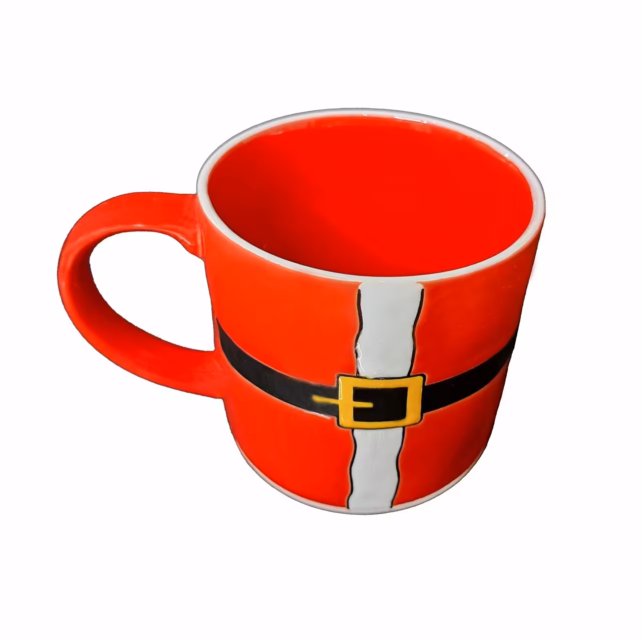 ماگ وارداتی سرامیکی مدل کمربند بابانوئل طرح برجسته