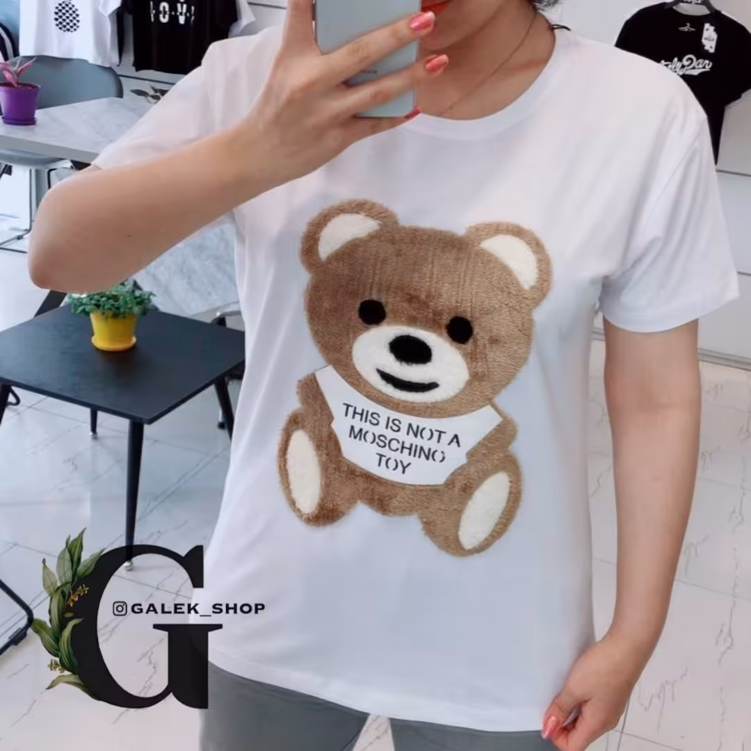 تیشرت تدی درجه یک،نخ پنبه اعلا، کیفیت کار بینظیر،فری سایز،تک رنگ سفید،تعداد محدود