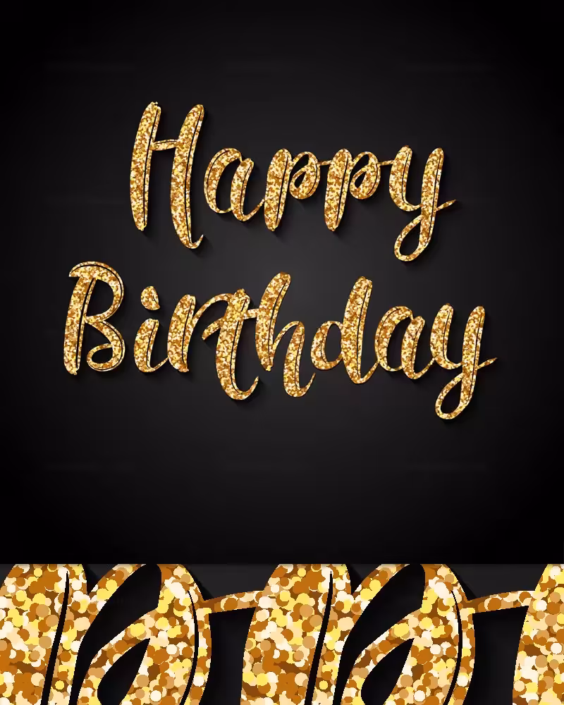 وکتور تولدت مبارک با خط طلایی | گرافیک با طعم تربچه