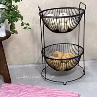 سبد سیب زمینی و پیاز 2 طبقه مدل گرد بهساز فلز