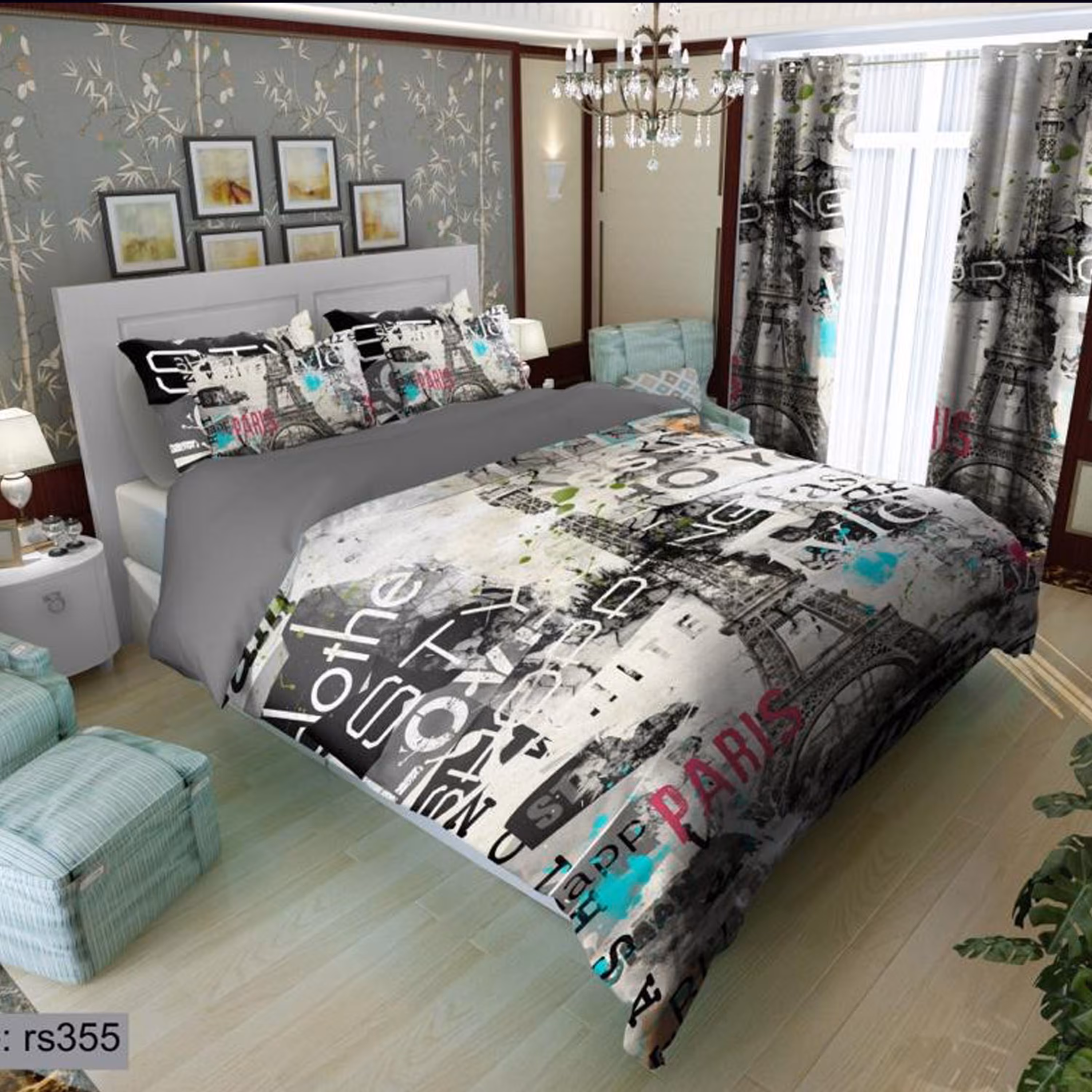 سرویس روتختی 1 نفره تنسل چاپی برندترک لند (Turk Land)  کد rs 355