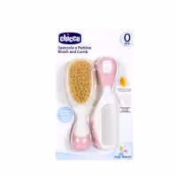 ست برس و شانه نوزاد چیکو اورجینال رنگ صورتی و آبی chicco