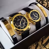 ست ساعت و دستبند زنانه و مردانه کیفیت قوی با جعبه و ارسال رایگان 