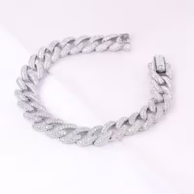 دستبند نقره طرح کارتیر زنانه مشابه طلا سفید کد 3000