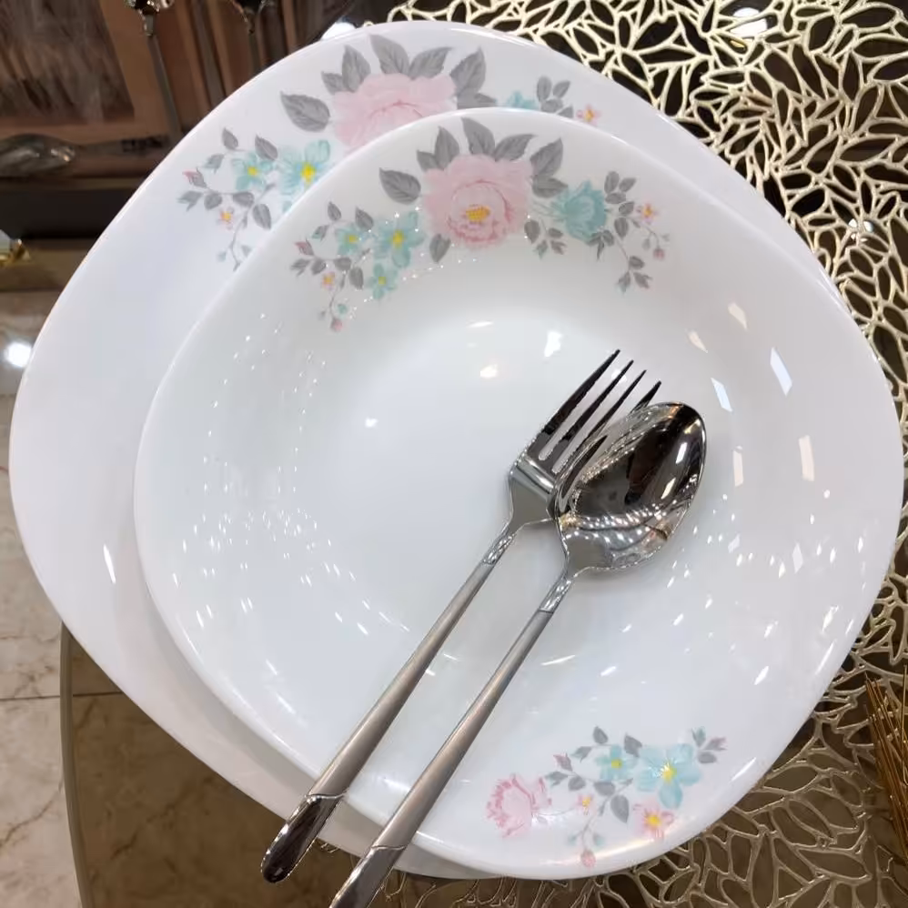 سرویس ارکوپال طرح ملیسا  26 پارچه 6 نفره سرویس پذیرایی طرح گلدار رنگارنگ