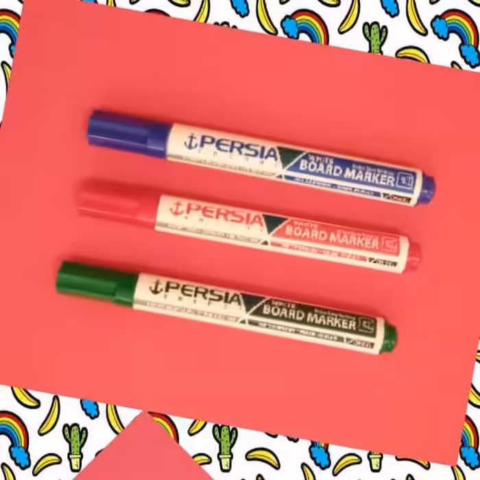 ماژیک وایت برد پرشیا ارزانی باران تحریر بسته 8 عددی