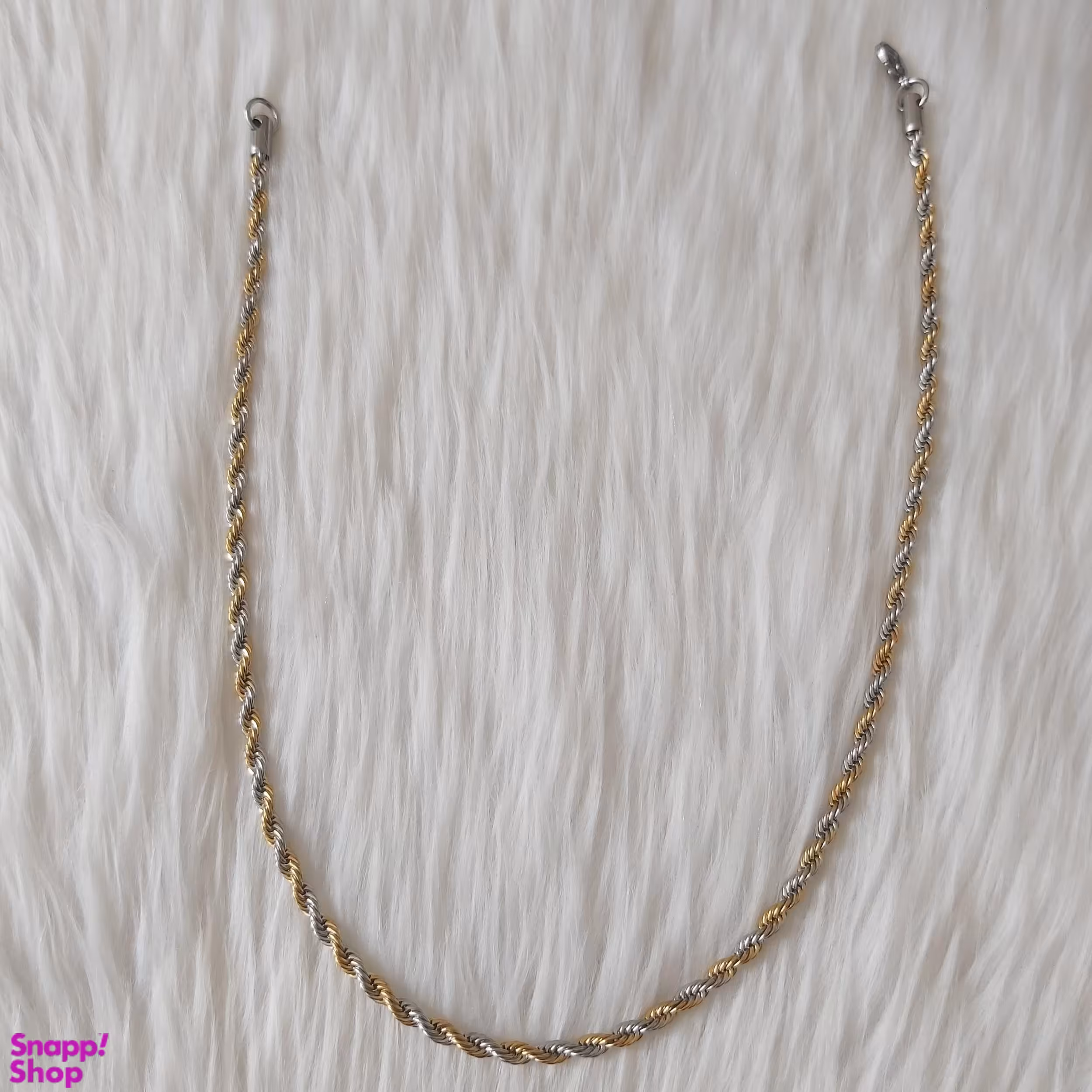 زنجیر مردانه مدل استیل طرح طنابی کد tan111