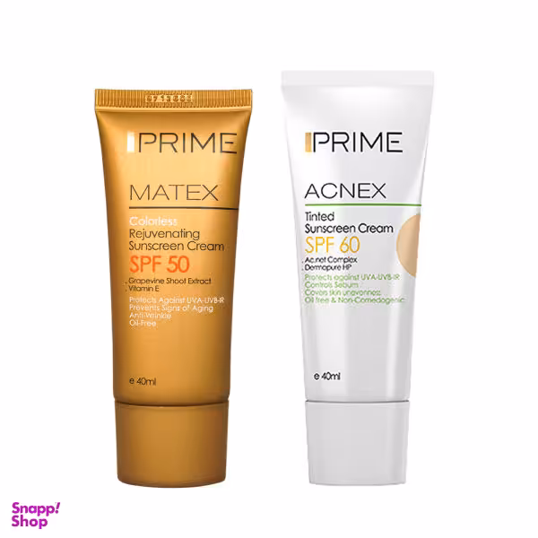 کرم ضد آفتاب پریم مدل Rejuvenating حجم 40 میلی لیتر + کرم ضدآفتاب پریم مدل ACNEX حجم 40 میلی لیتر