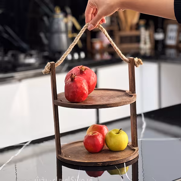 استند چوبی گرد دسته کنفی