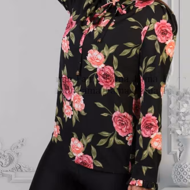 شومیز حریر گلگلی