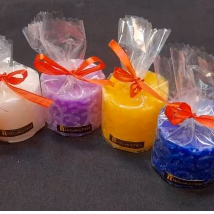 شمع استوانه طرح شاخ وبرگ