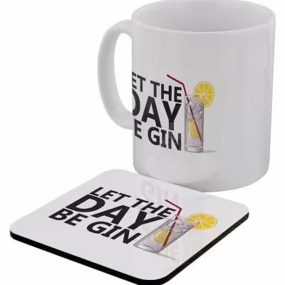 ماگ و زیرلیوانی طرح نوشیدنی