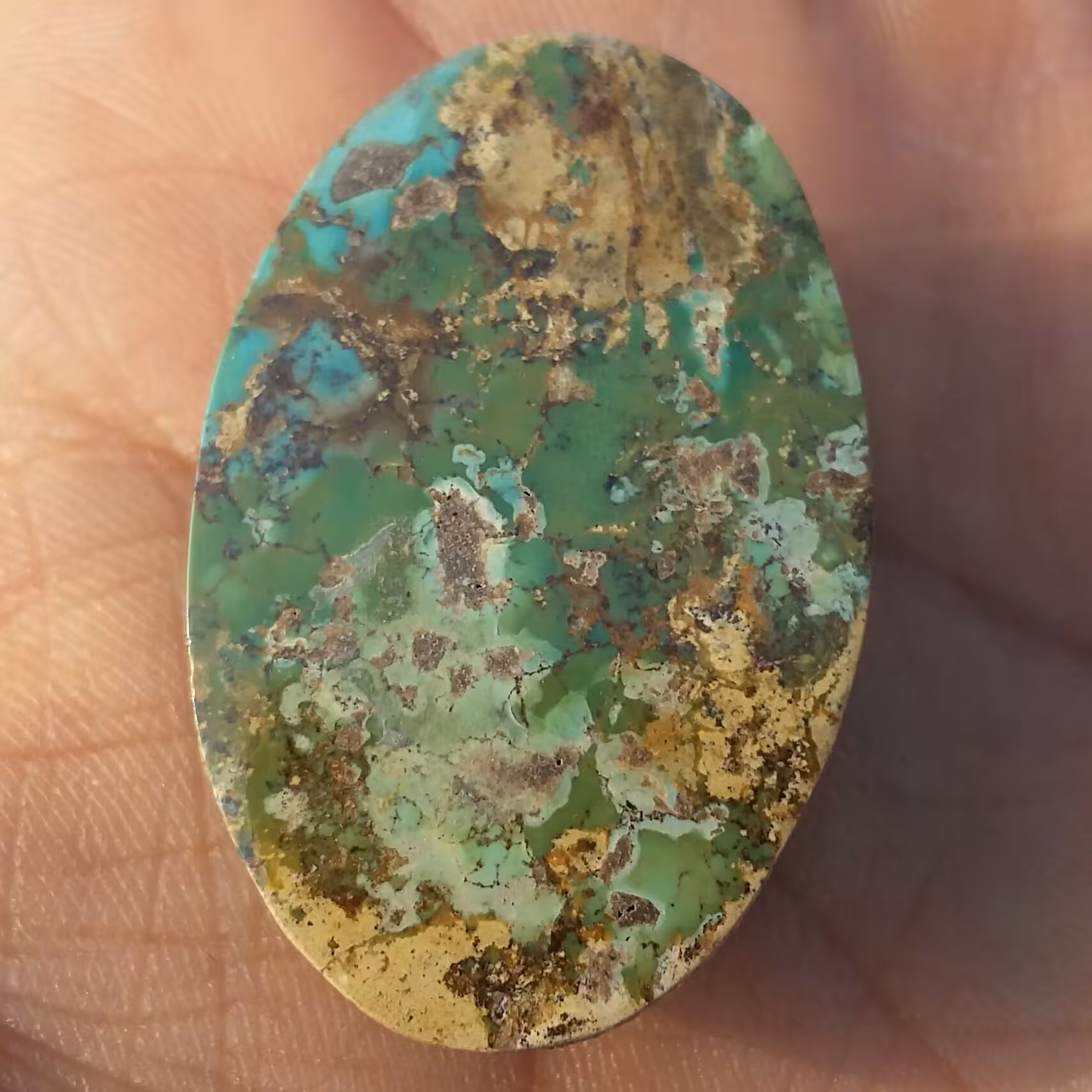 فیروزه نیشابور نگین غولپیکر فیروزه نیشابور بسیار درشت خوش رنگ فاخر100 در100 طبیعی محشر