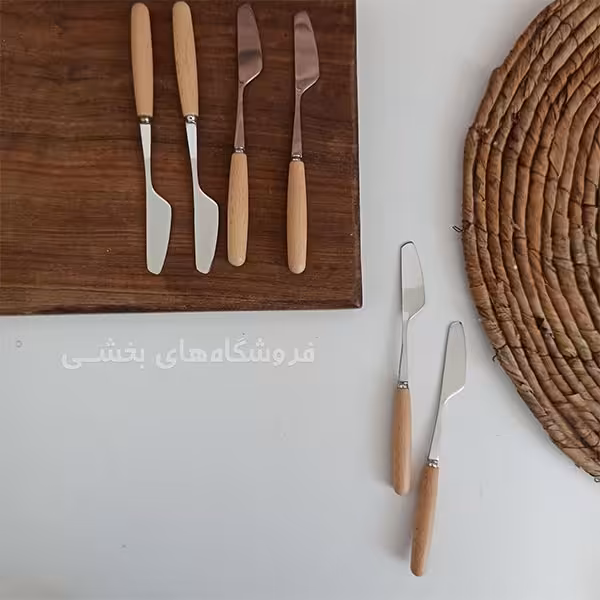 ست کارد کره خوری مدل دسته چوبی بسته 6 عددی