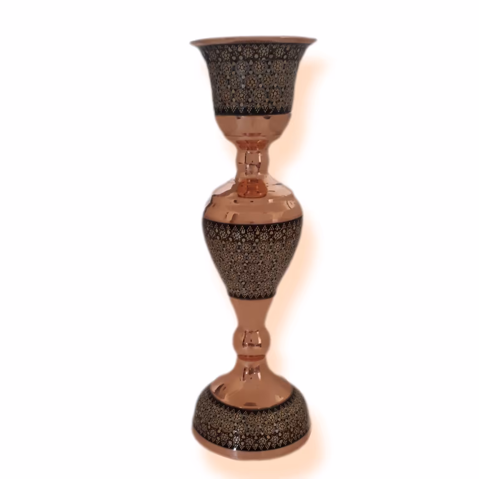 شمعدان خاتم کاری سایز بزرگ ارتفاع 22 سانت خاتم اعلا