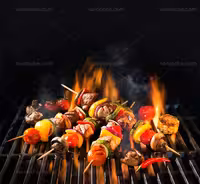 عکس کباب چوبی گریل شده | گرافیک با طعم تربچه