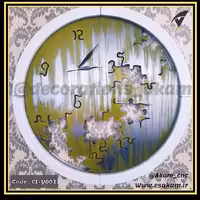 ساعت دیواری دکوراتیو ترکیب چوب و فلز cnc -کد CL003

