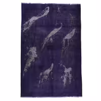 فرش دستبافت رنگ شده چهار متری مدل وینتج کد 140598