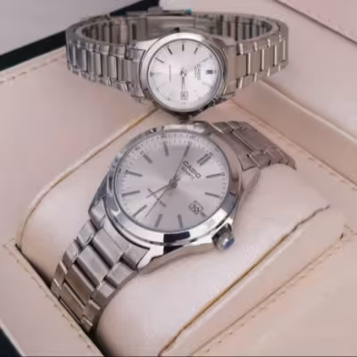 ست ساعت کاسیو بنداستیل نقره ای