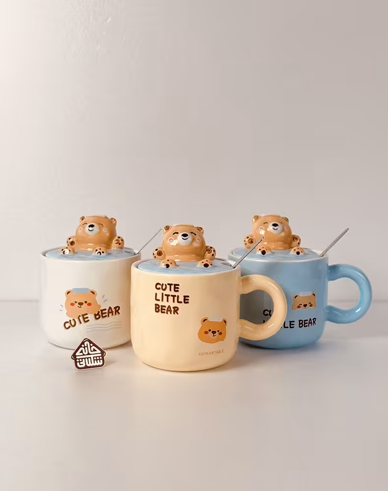 ماگ درب دار خرسی کیوت کد002605