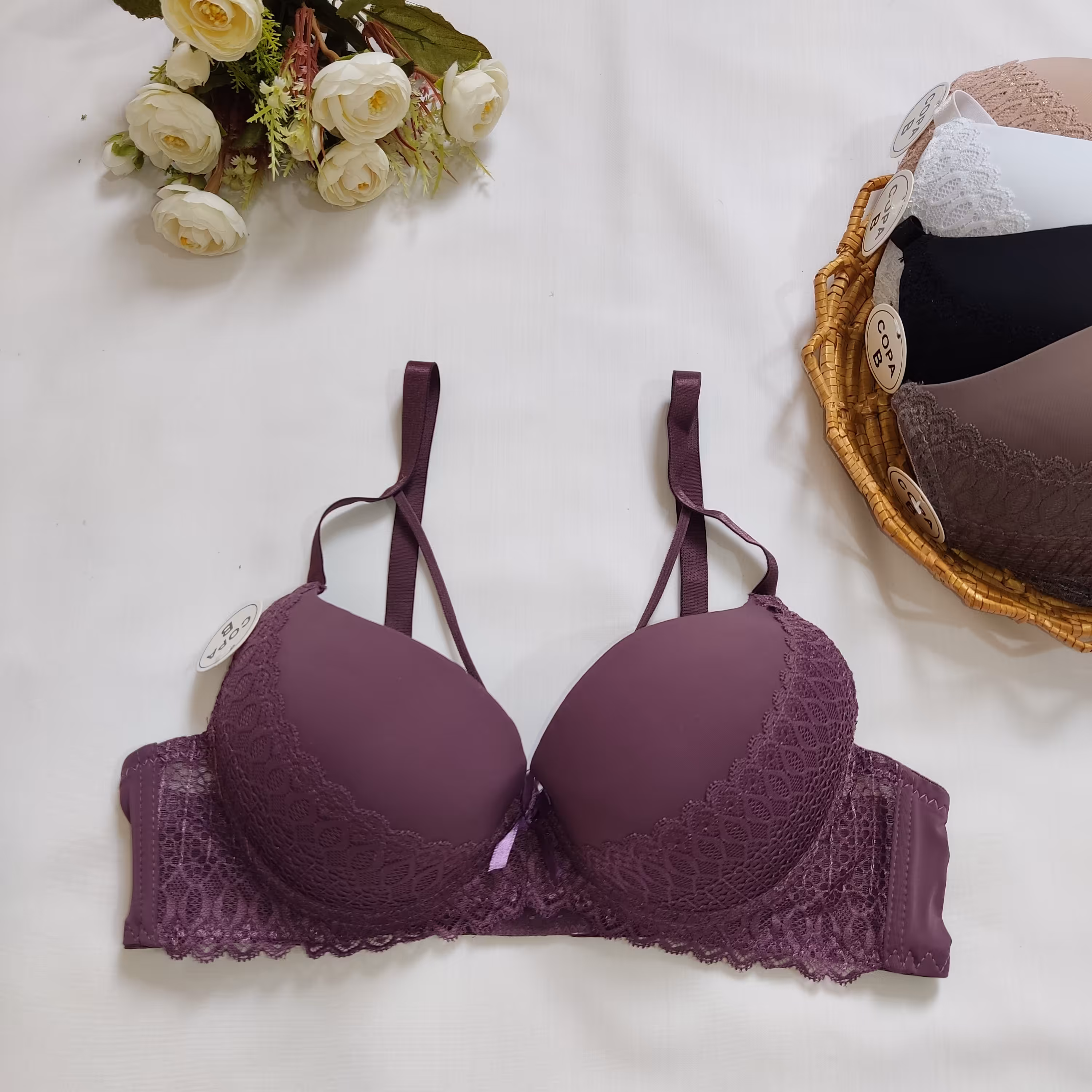 سوتین اسفنجی فنردار هارنس دار  ماساژوردار