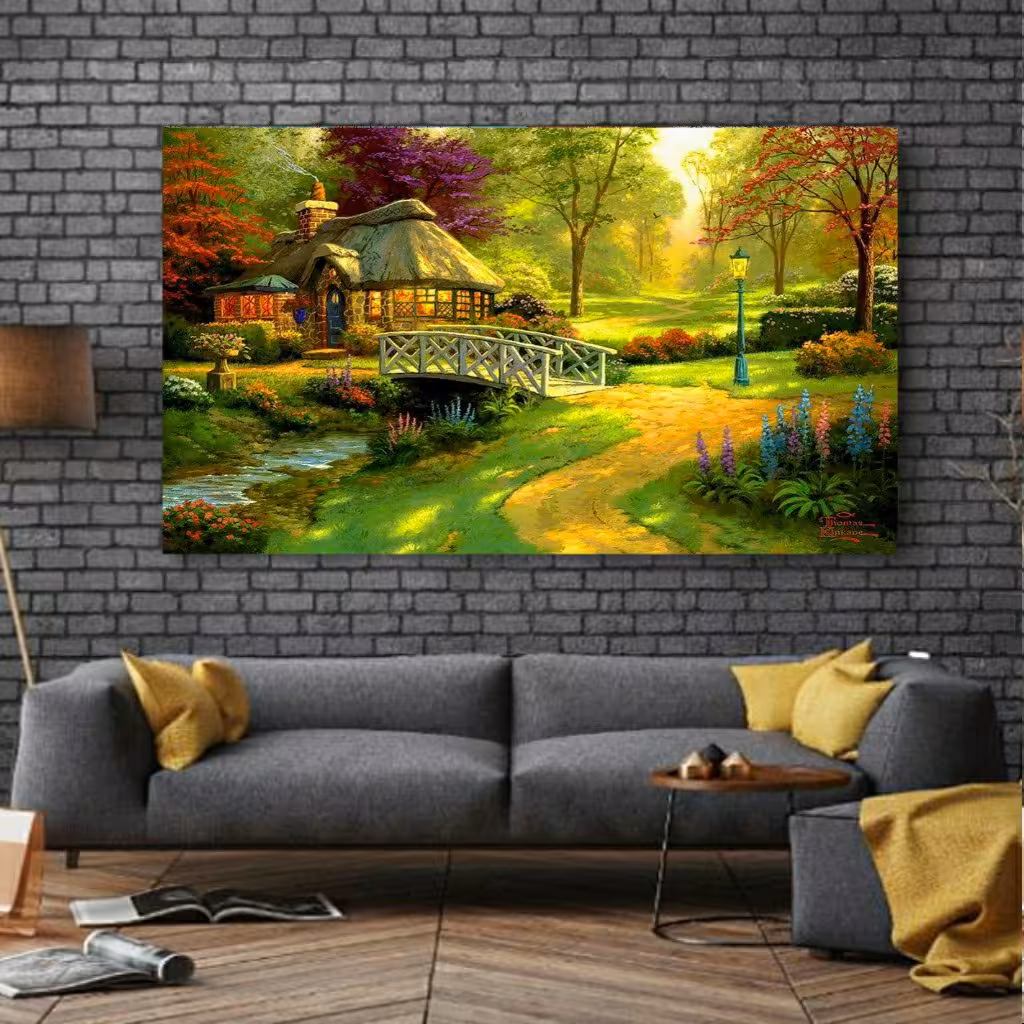 تابلو بوم  طرح طبیعت سبز کد 10070