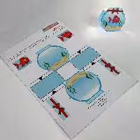 کاردستی سه بعدی پازلی طرح تنگ ماهی - سایز A4