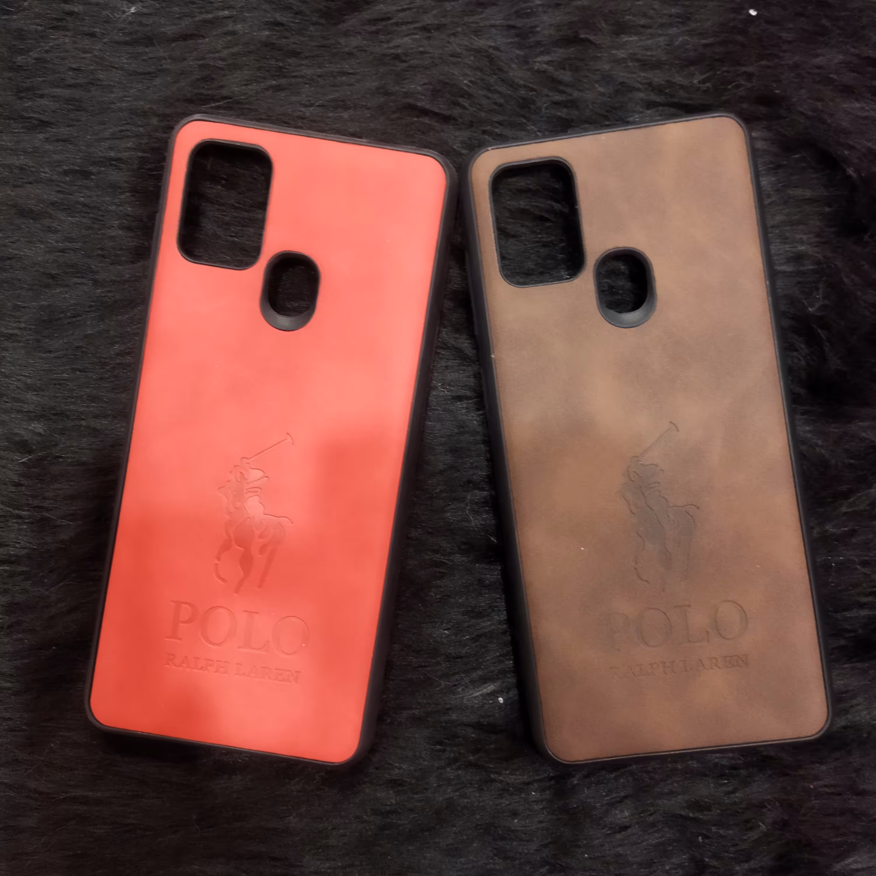 گارد طرح چرم  گوشی سامسونگ A21s در رنگ های  قرمز و  قهوه ای