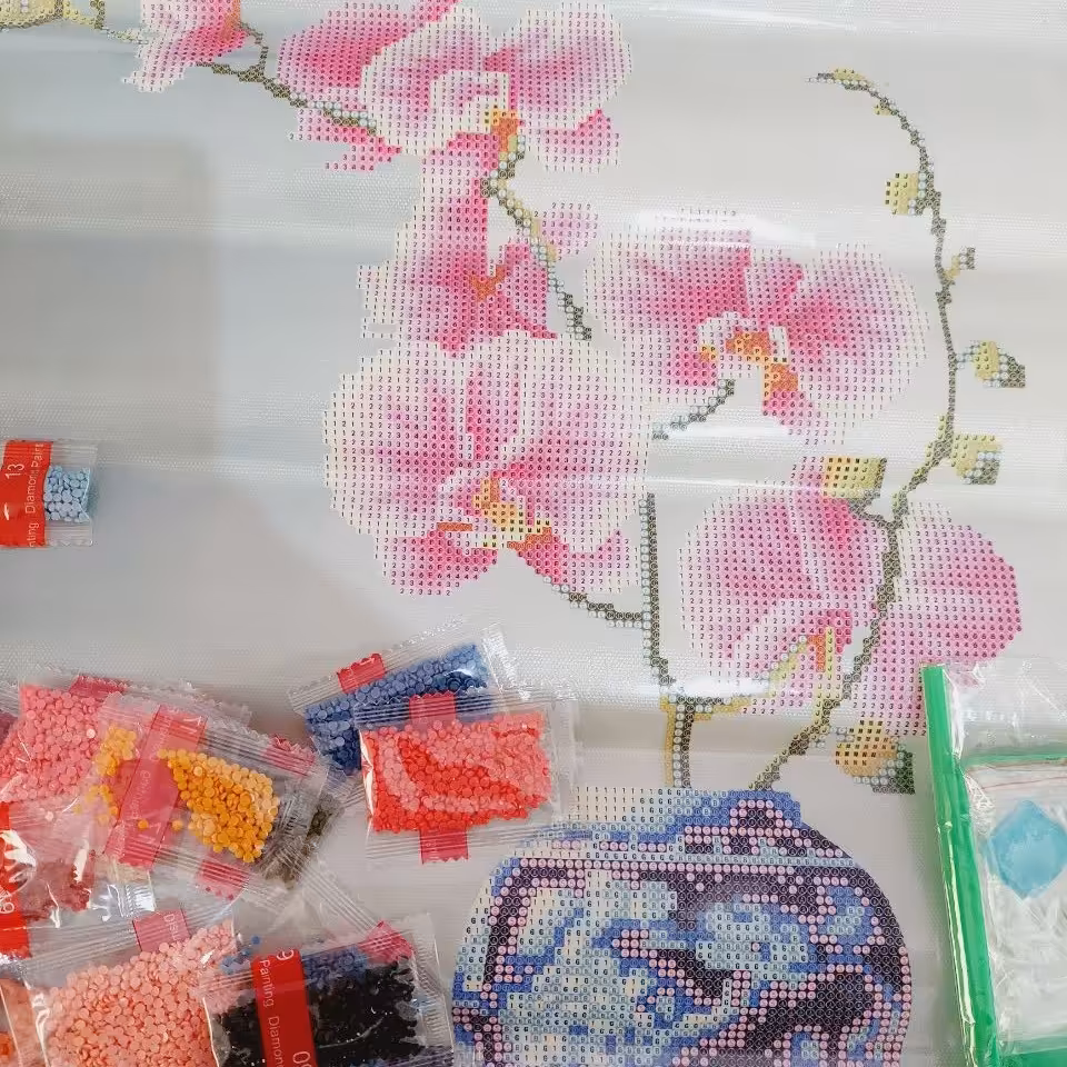 نقاشی باالماس طرح ارکیده