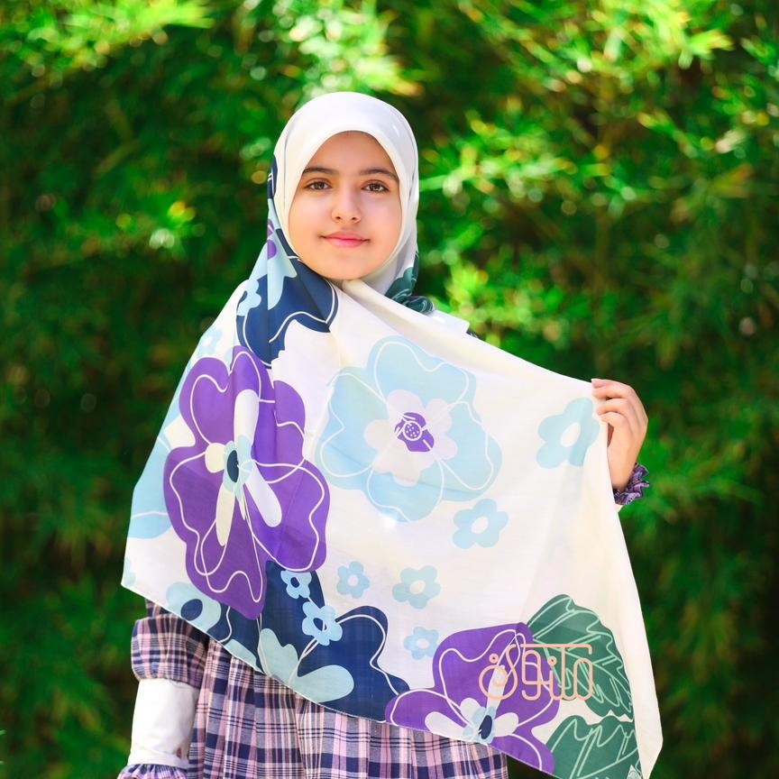 روسری نخی کد 00153 آبی