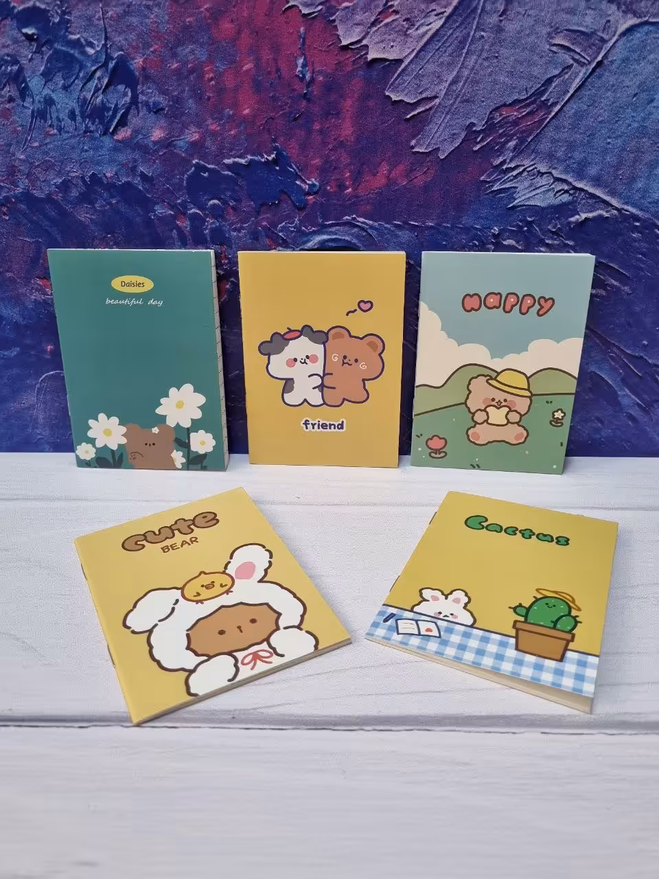 دفترچه یادداشت خط دار پاسپورتی وارداتی طرح کیوت خرسی کاکتوس