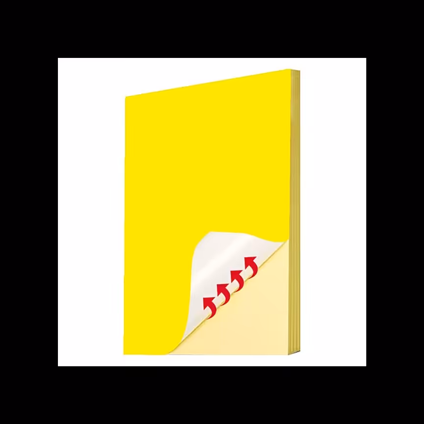 کاغذ آ4 پشت چسب دار رنگی بسته ی 100 برگی