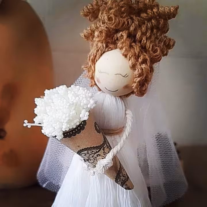 عروسک مکرومه مو فرفری