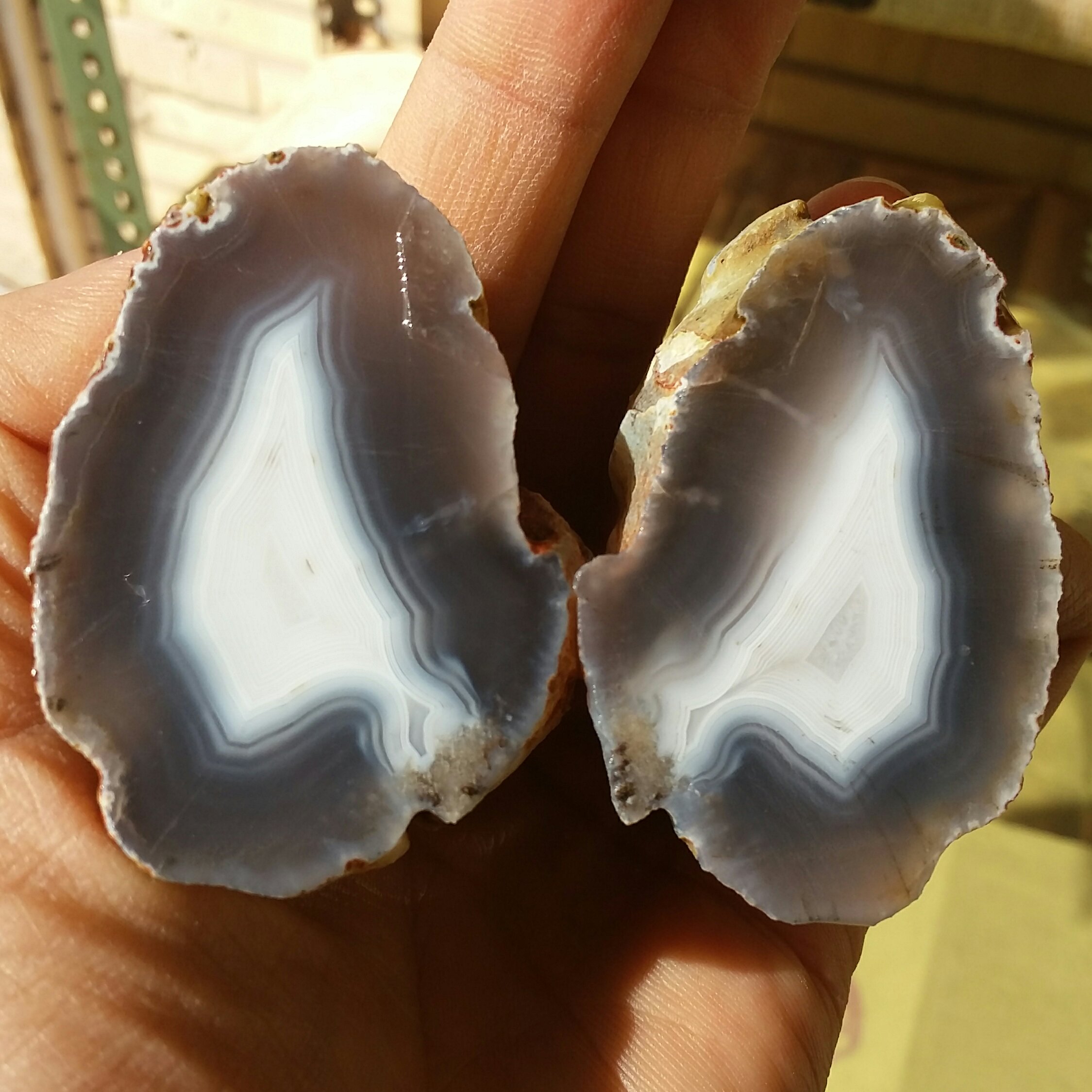 جفت اسلایس سنگ عقیق سلیمانی 3 بعدی مصور(چشم) 100در100 طبیعی دیدنی