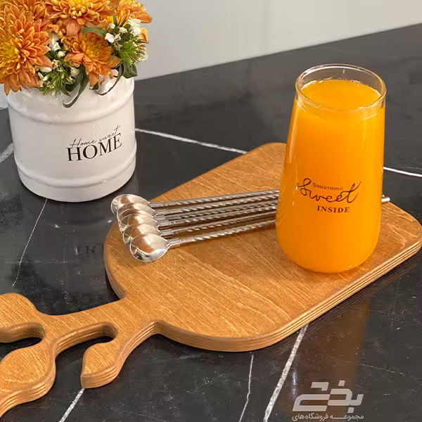 نی شربت استیل پیچ بسته 6 عددی