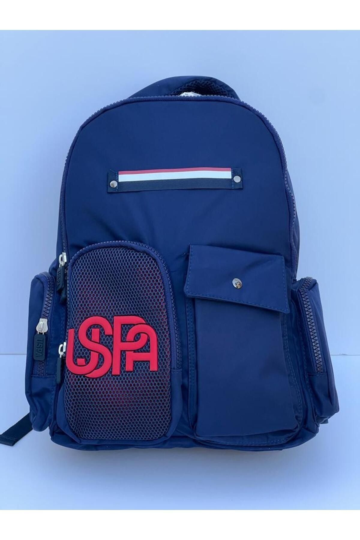 کیف مدرسه آبی مردانه و زنانه دارای مجوز بزرگ کوله پشتی شما فصل جدید US Polo Assn