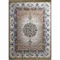 فرش ماشینی افرند 1200 شانه گل برجسته زمینه بژ کد 2229 (دوازده متری)