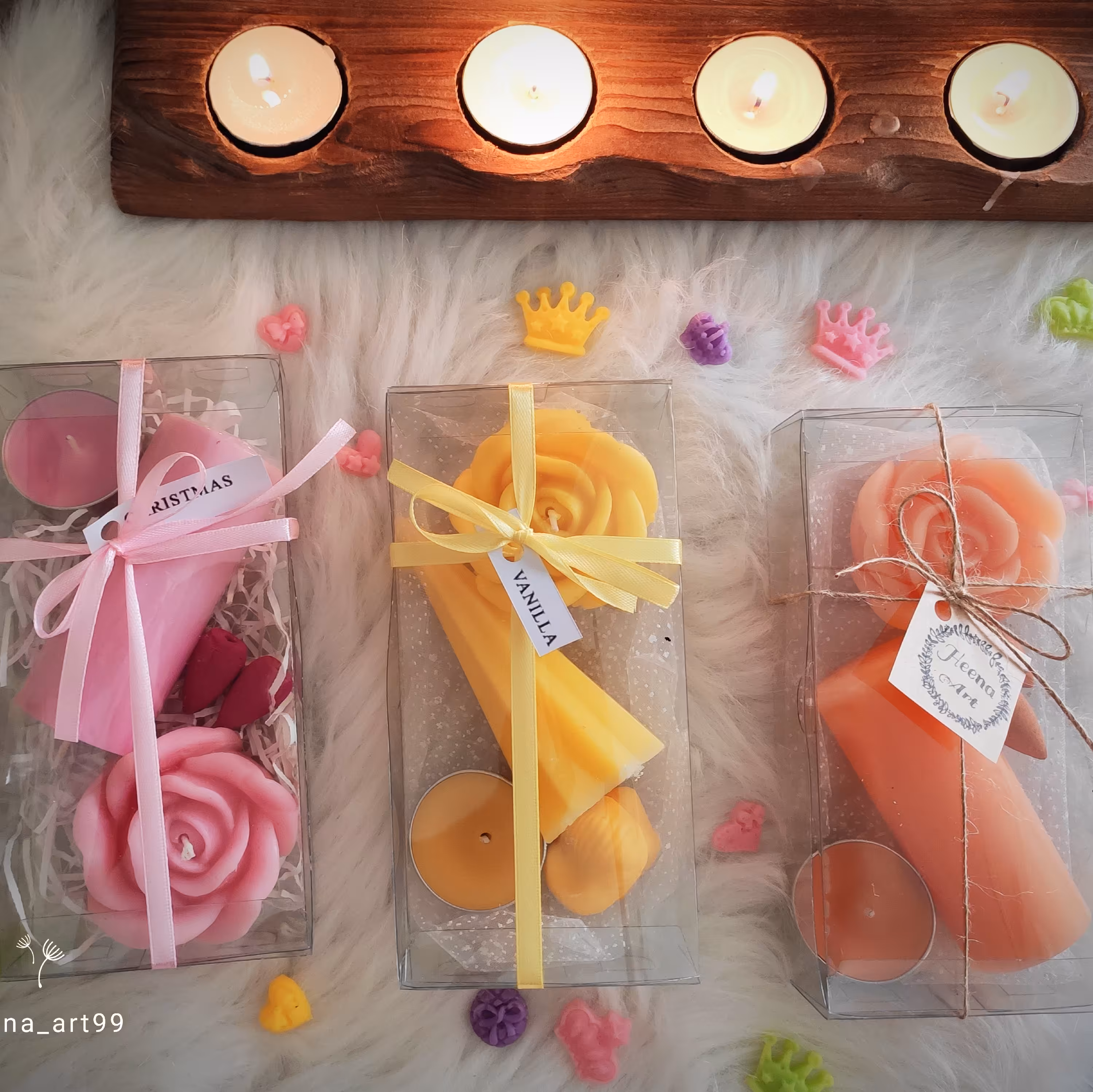 پک شمع گل و استوانه