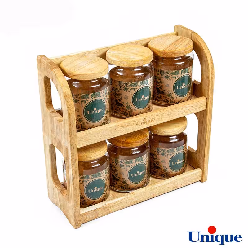 ست جا حبوباتی چوبی دو طبقه یونیک 6127                      