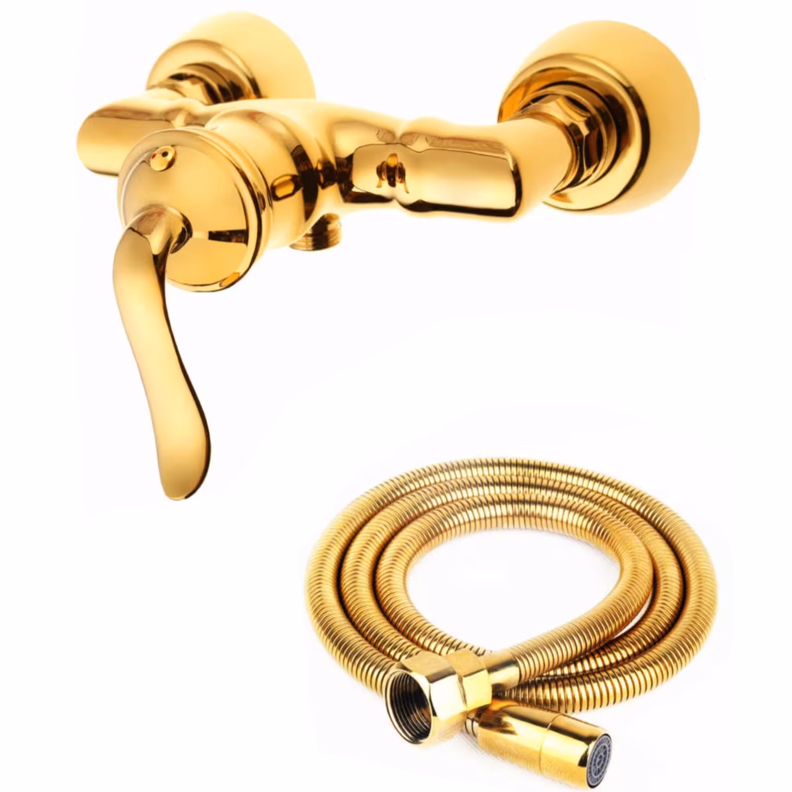 شیر سرویس بهداشتی شیرالات رز مدل آرنیکا 2 طلایی به همراه شلنگ سرویس بهداشتی 