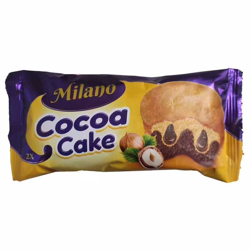 کیک کاکائویی فندقی میلانو شیرین عسل - 60 گرم بسته 36 عددی